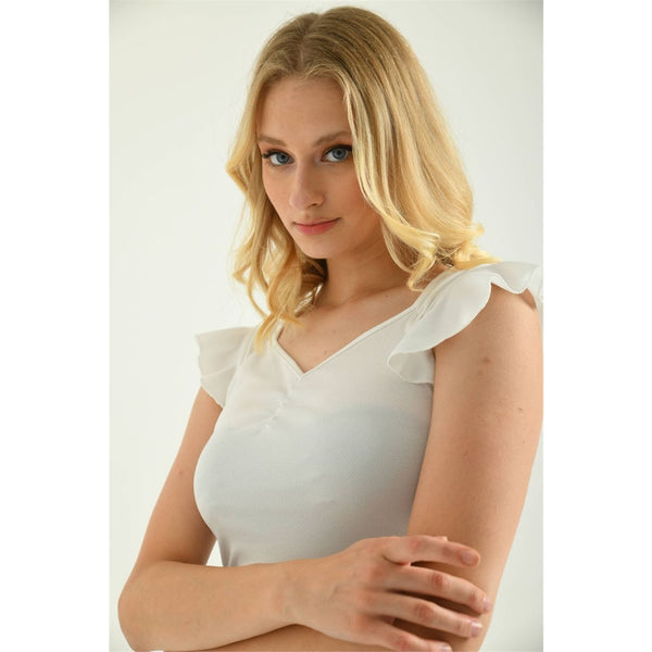 White Butterfly Ruffle Top | Montivo Pakistan