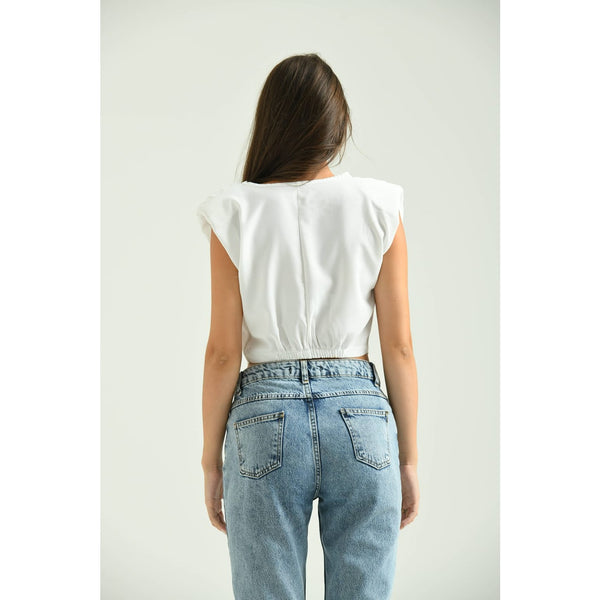 White Sleeveless Top | Montivo Pakistan