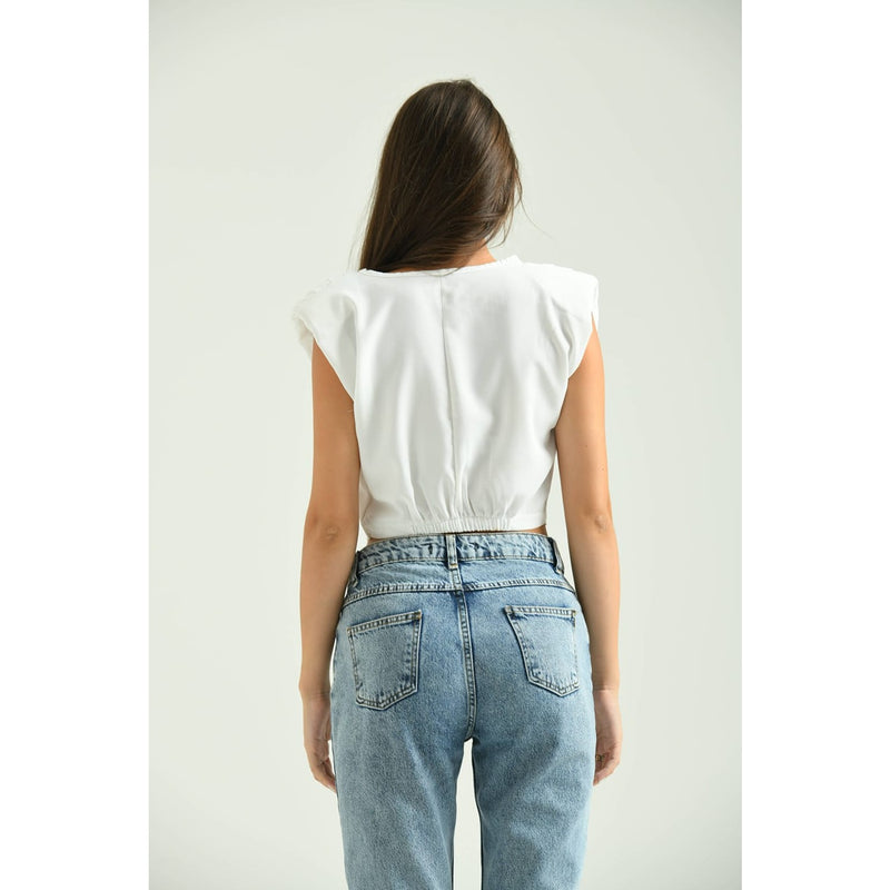 White Sleeveless Top | Montivo Pakistan
