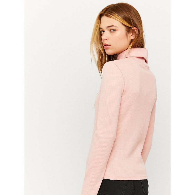 TW Pink Roll Neck Ribbed Top | Montivo Pakistan