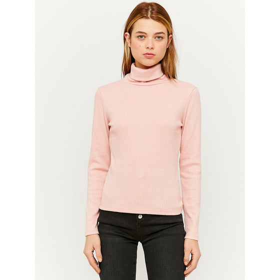 TW Pink Roll Neck Ribbed Top | Montivo Pakistan