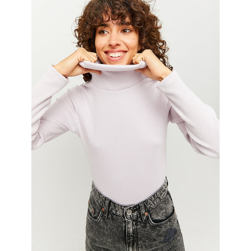 TW Lilac Roll Neck Ribbed Top | Montivo Pakistan