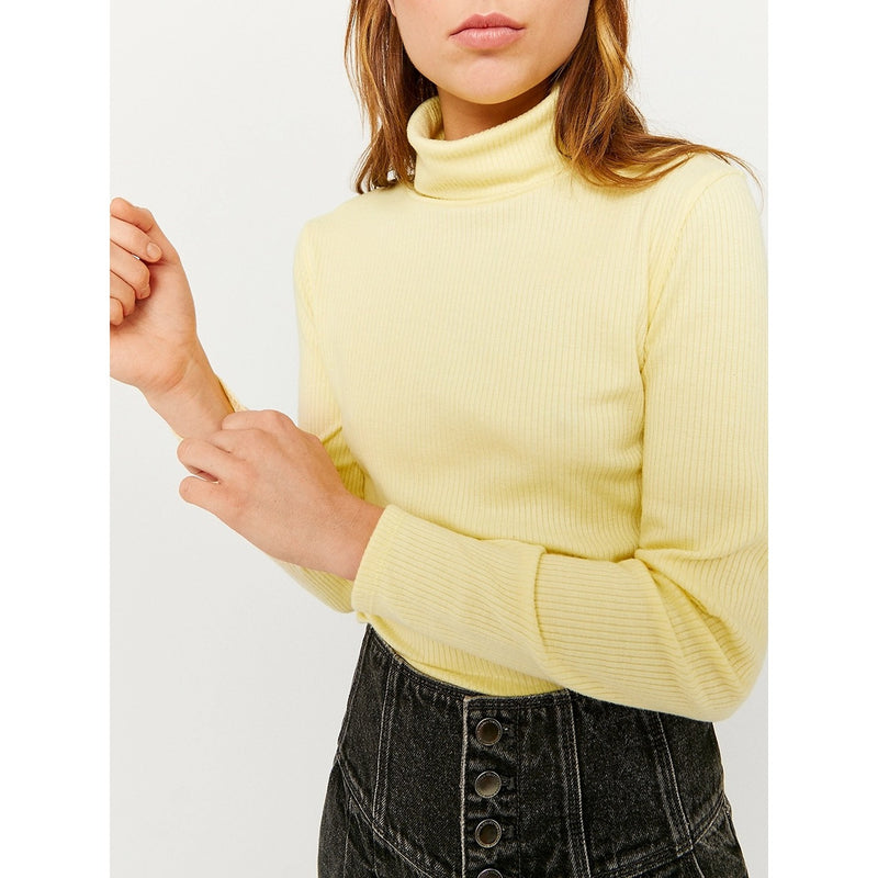 TW Lemon Roll Neck Ribbed Top | Montivo Pakistan