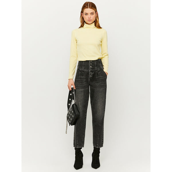 TW Lemon Roll Neck Ribbed Top | Montivo Pakistan
