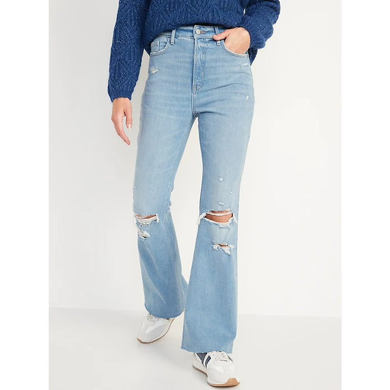 ON High Rise Cut Off Flared Jeans | Montivo Pakistan