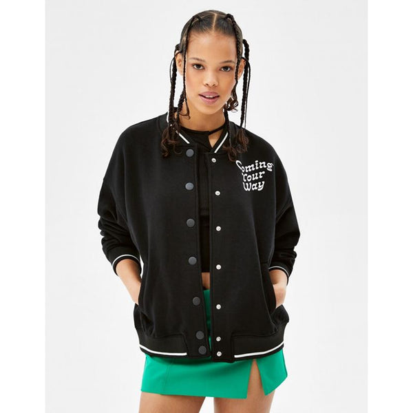 BSK Oversized Black Bomber Jacket | Montivo Pakistan
