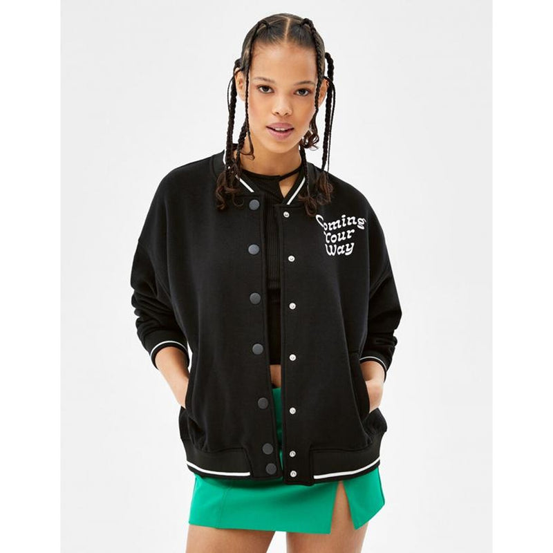 BSK Oversized Black Bomber Jacket | Montivo Pakistan