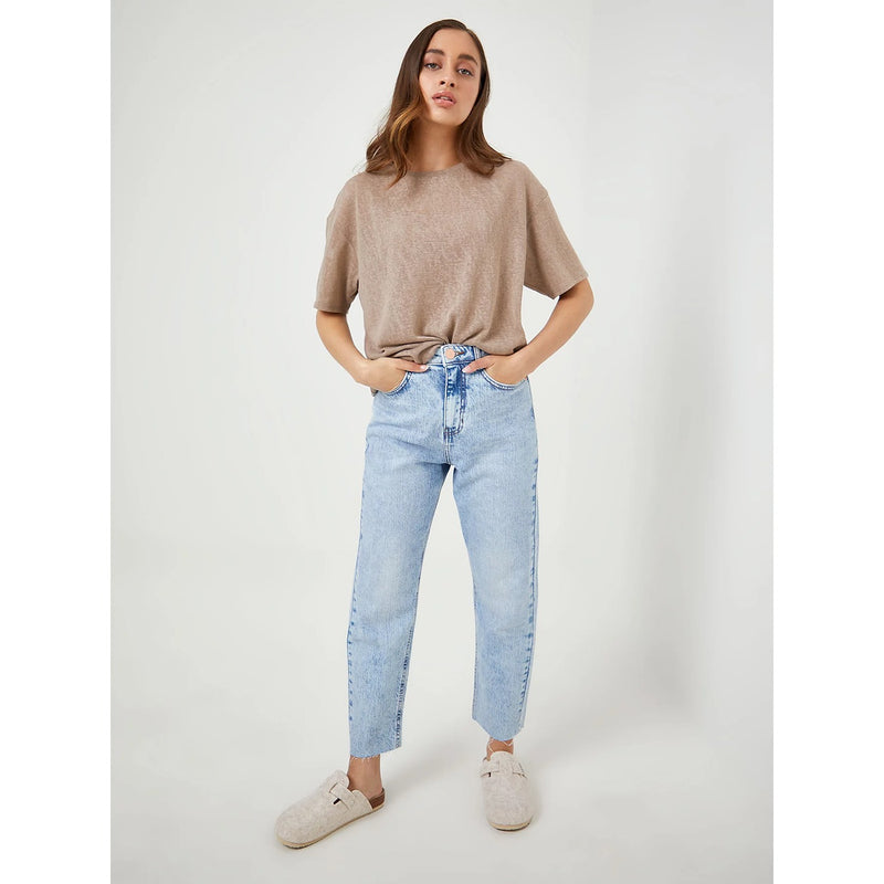 GRGE Light Blue Denim Cropped Jeans | Montivo Pakistan
