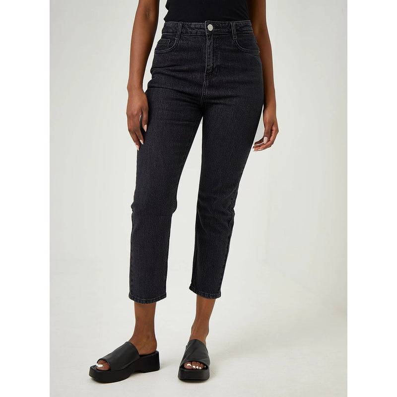 GRGE Black High Rise Straight Jeans | Montivo Pakistan