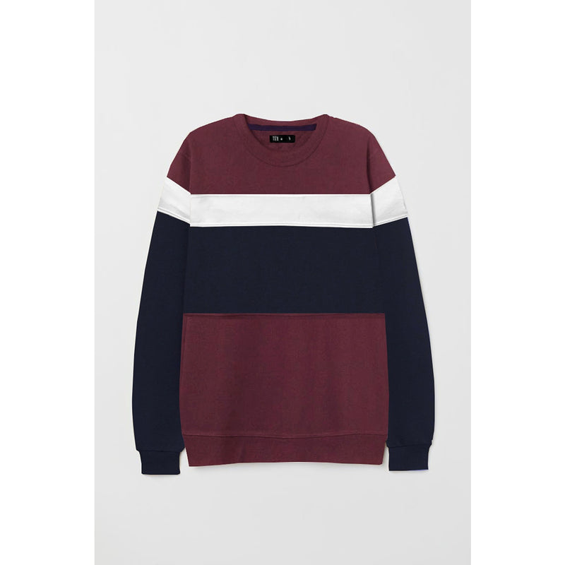 TX Colour Block Burgundy Sweatshirt | Montivo Pakistan