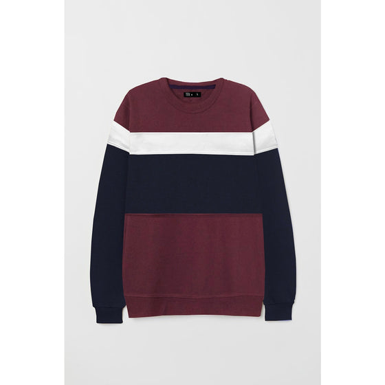 TX Colour Block Burgundy Sweatshirt | Montivo Pakistan