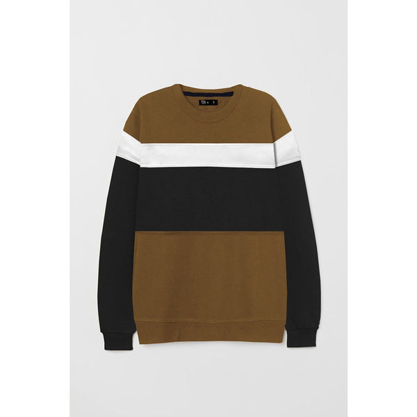 TX Colour Block Khaki Sweatshirt | Montivo Pakistan