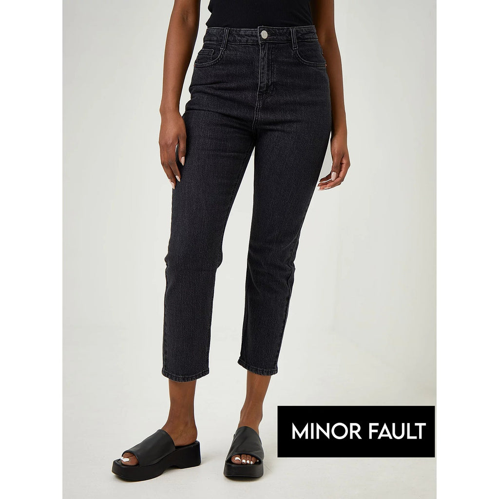 Minor Fault Black High Rise Straight Jeans | Montivo Pakistan