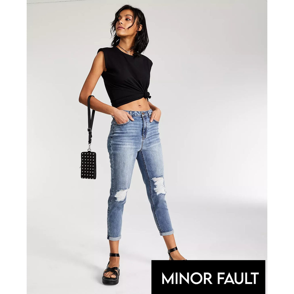 Minor Fault Destructed Cinched Waist Mom Jeans | Montivo Pakistan