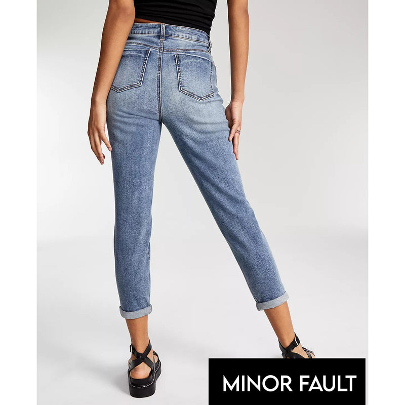 Minor Fault Destructed Cinched Waist Mom Jeans | Montivo Pakistan