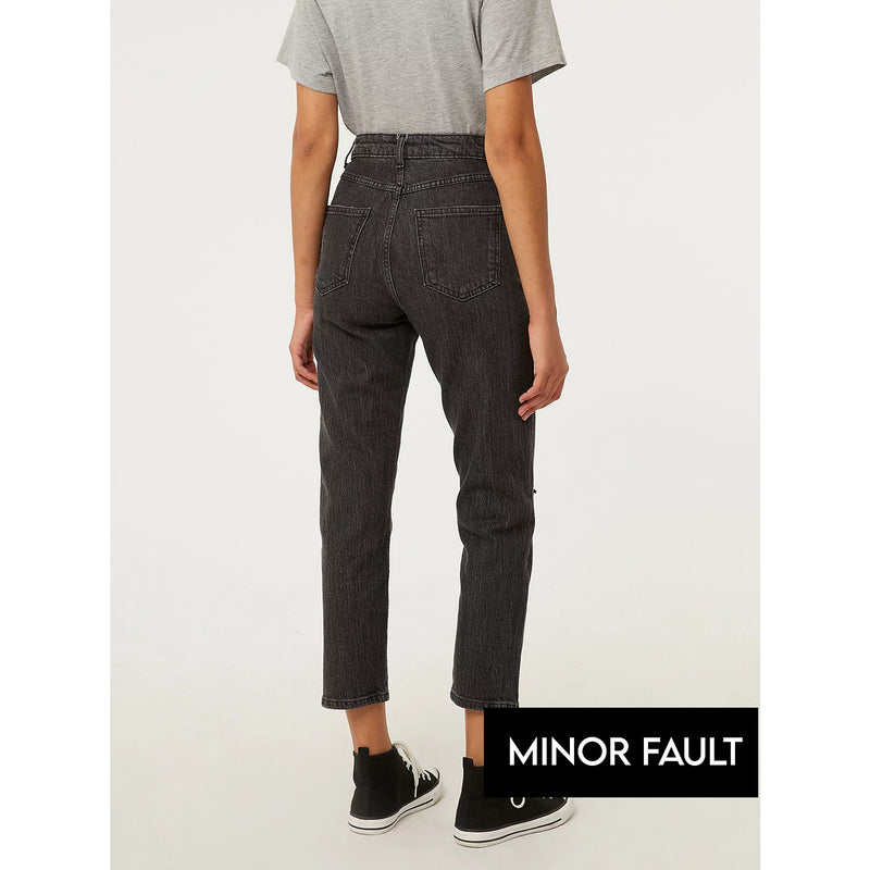 Minor Fault Black High Rise Jeans | Montivo Pakistan