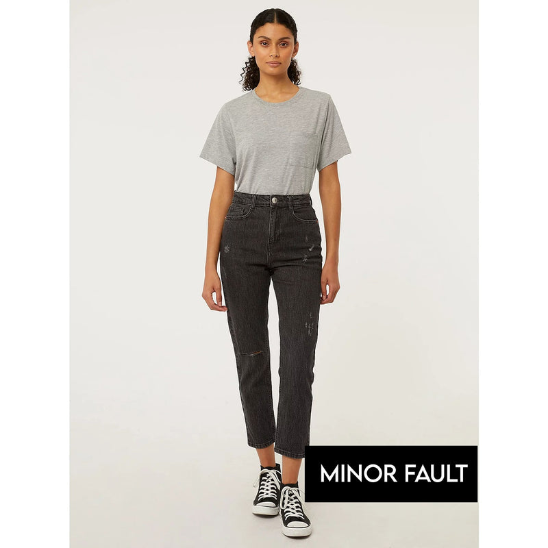 Minor Fault Black High Rise Jeans | Montivo Pakistan