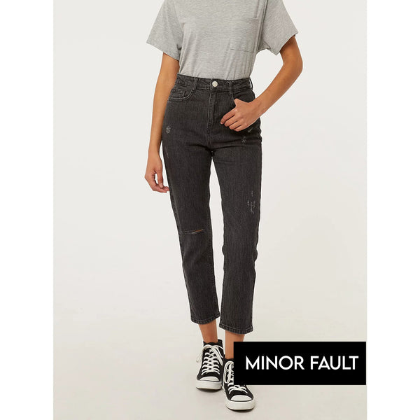 Minor Fault Black High Rise Jeans | Montivo Pakistan