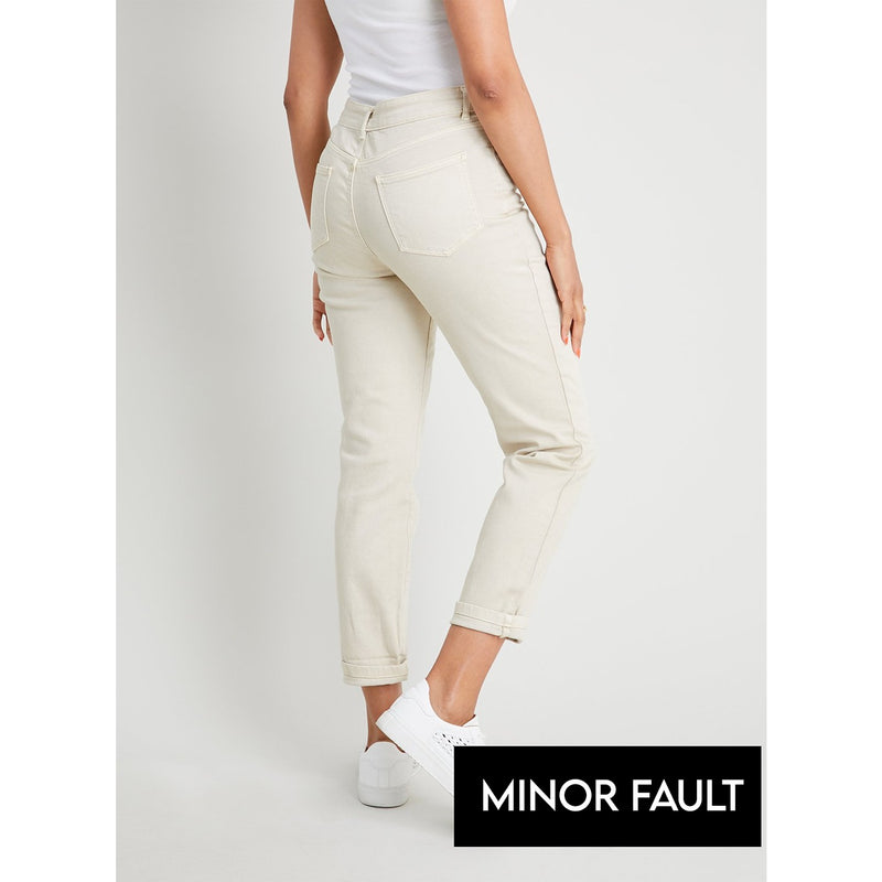 Minor Fault Ecru Girlfriend Jeans | Montivo Pakistan