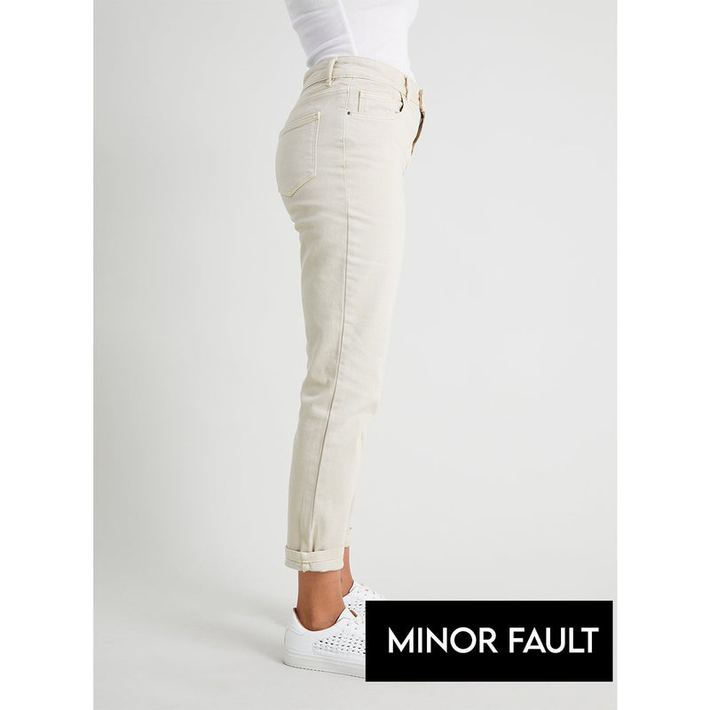 Minor Fault Ecru Girlfriend Jeans | Montivo Pakistan