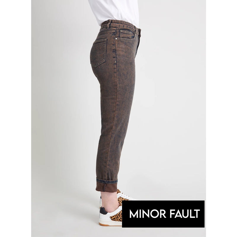 Minor Fault Rustic Brown Girlfriend Jeans | Montivo Pakistan