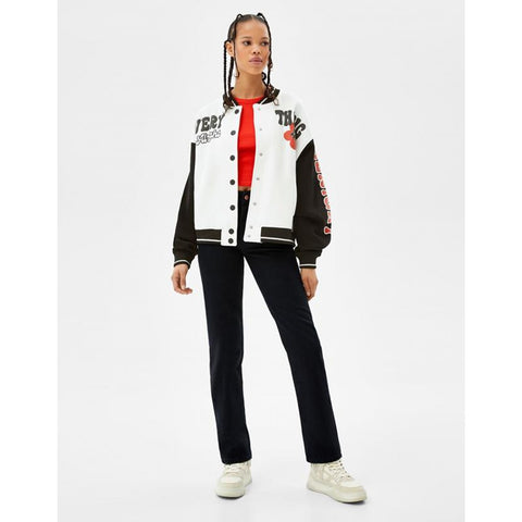 BSK Oversized White Bomber Jacket | Montivo Pakistan