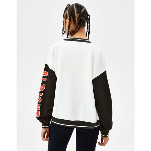 BSK Oversized White Bomber Jacket | Montivo Pakistan