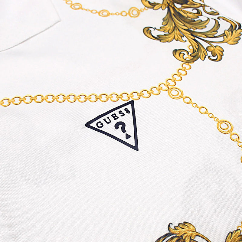Guess White Patterned Polo | Montivo Pakistan