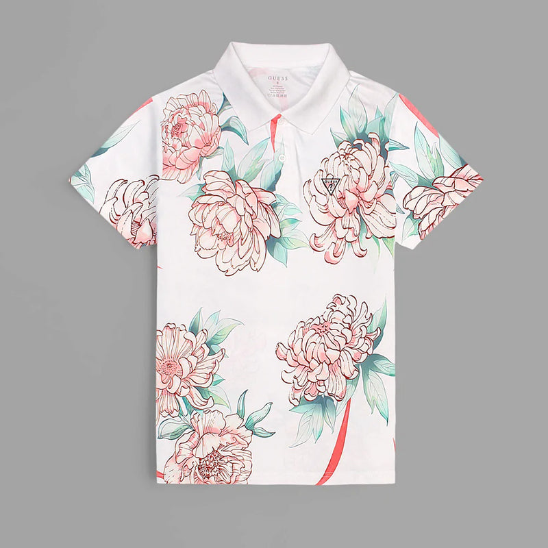 Guess White Floral Polo | Montivo Pakistan