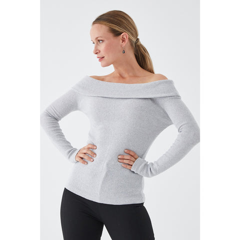 Grey Plunging Collar Corduroy Blouse | Montivo Pakistan