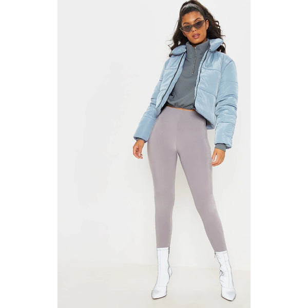 Blue Cropped Puffer Jacket | Montivo Pakistan