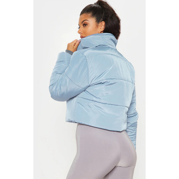 Blue Cropped Puffer Jacket | Montivo Pakistan