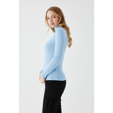 Light Blue Turtleneck Blouse | Montivo Pakistan