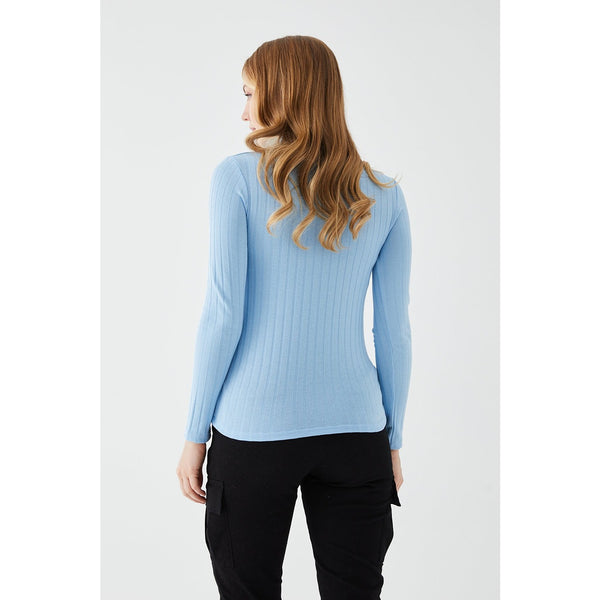 Light Blue Turtleneck Blouse | Montivo Pakistan