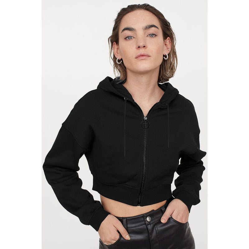 BSK Cropped Black Hoodie | Montivo Pakistan