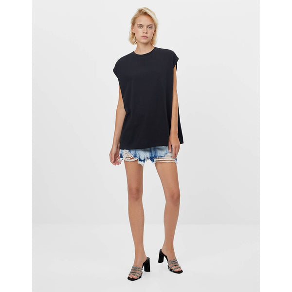 Black Sleeveless Oversized Tshirt | Montivo Pakistan