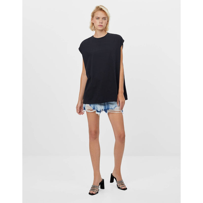 Black Sleeveless Oversized Tshirt | Montivo Pakistan