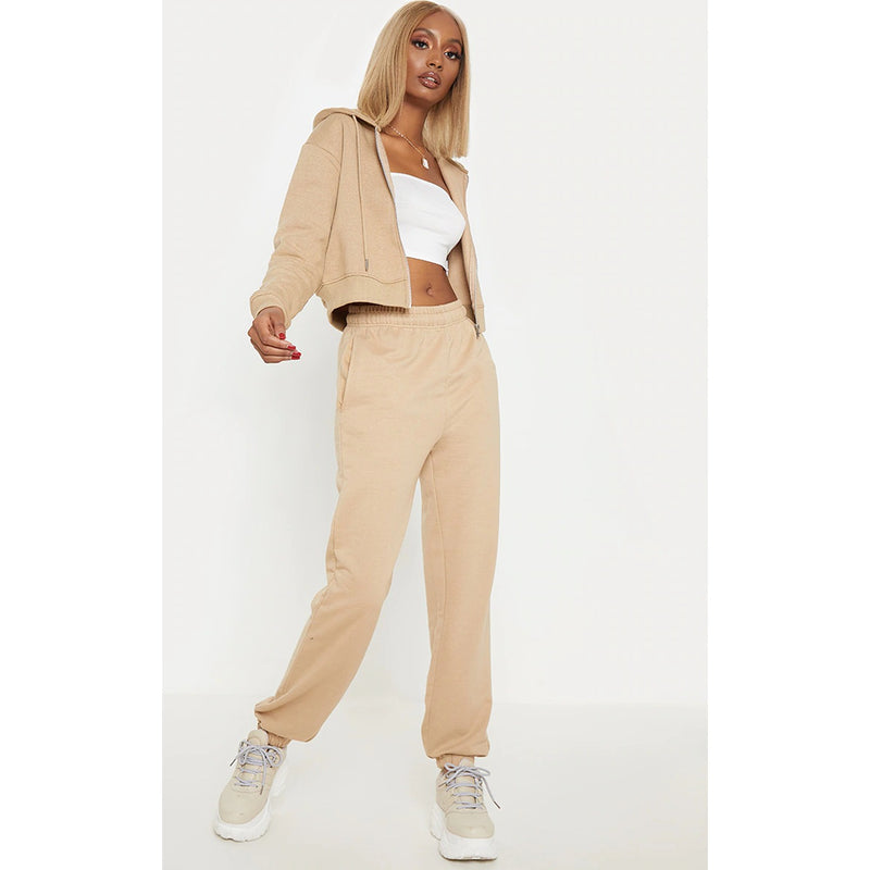 BSK Cropped Camel Hoodie | Montivo Pakistan