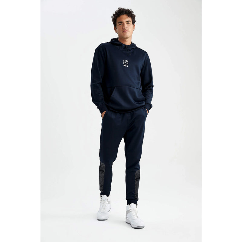 Navy Blue Fleece Joggers with Reflector Panel | Montivo Pakistan