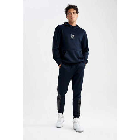 Navy Blue Fleece Joggers with Reflector Panel | Montivo Pakistan