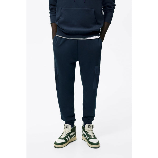 Navy Blue Plain Cargo Joggers | Montivo Pakistan