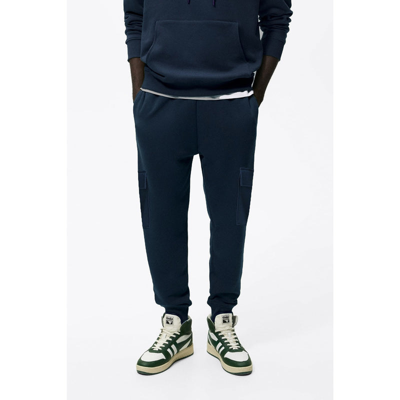 Navy Blue Plain Cargo Joggers | Montivo Pakistan