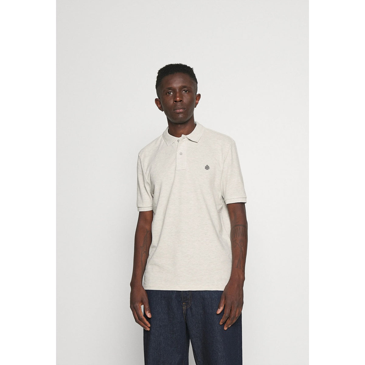 SPFLD White Melange Polo | Montivo Pakistan