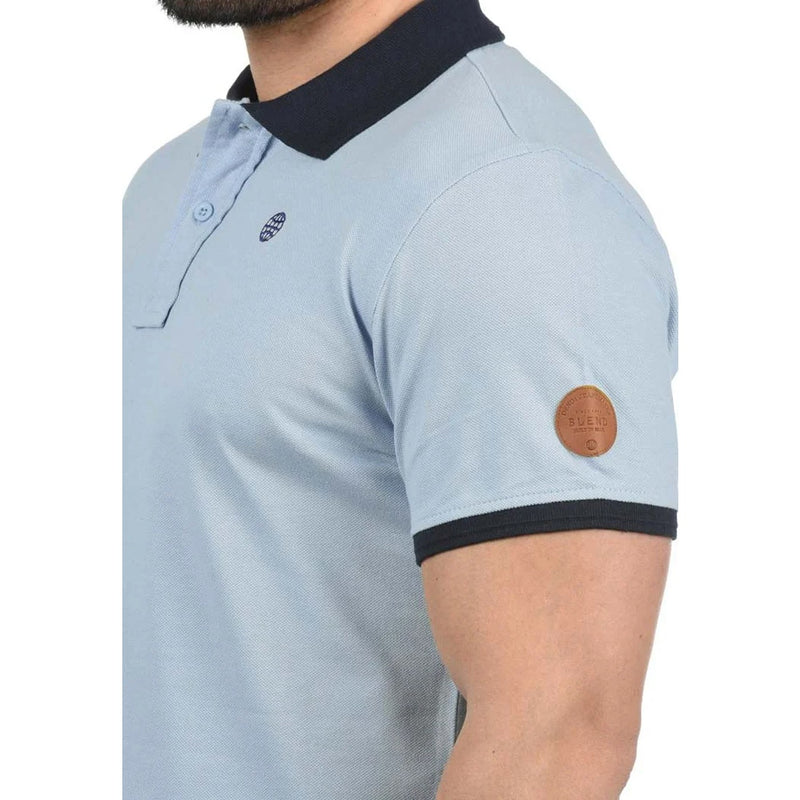 BLND Light Blue Ribbed Polo | Montivo Pakistan