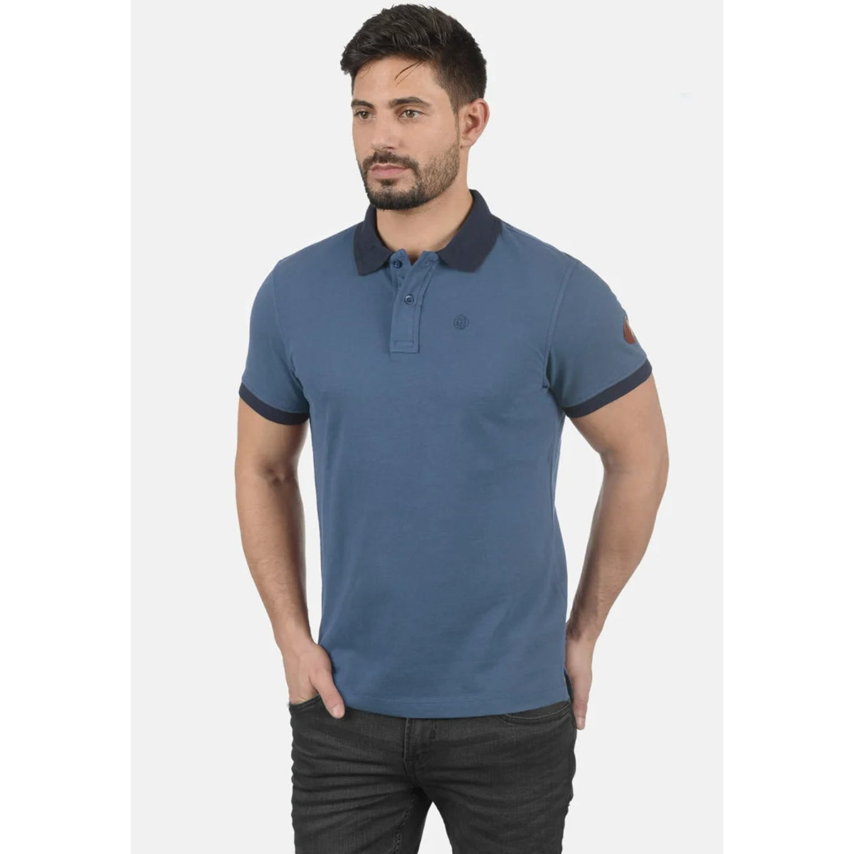 BLND Blue Ribbed Polo | Montivo Pakistan