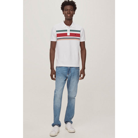 SPFLD Colour Block White Polo | Montivo Pakistan