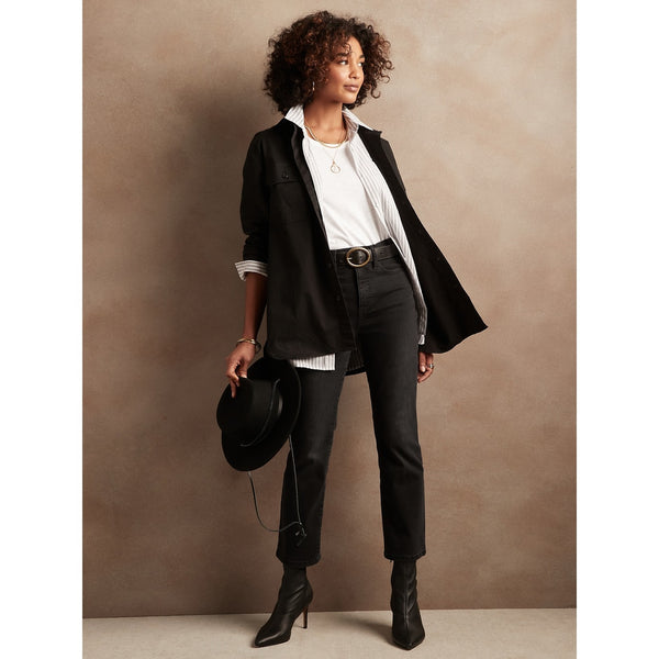 BR High Rise Boot Cut Black Jeans | Montivo Pakistan