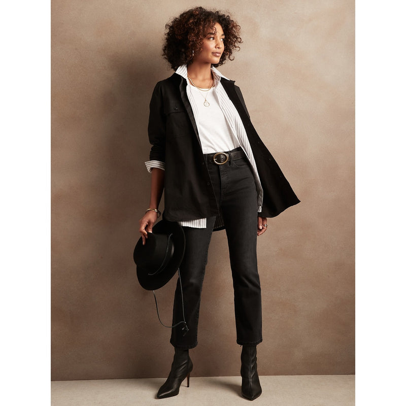 BR High Rise Boot Cut Black Jeans | Montivo Pakistan
