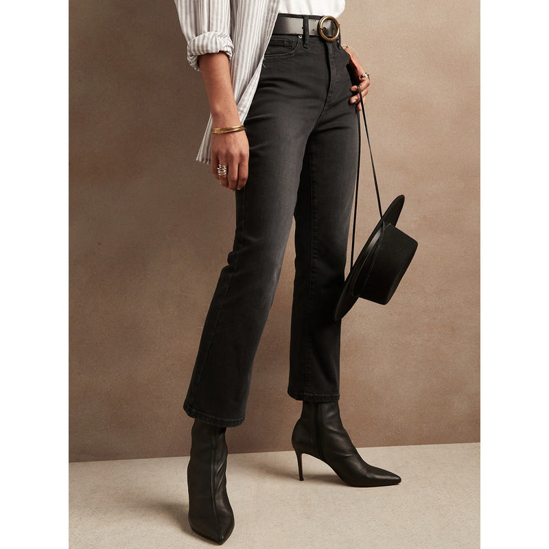 BR High Rise Boot Cut Black Jeans | Montivo Pakistan