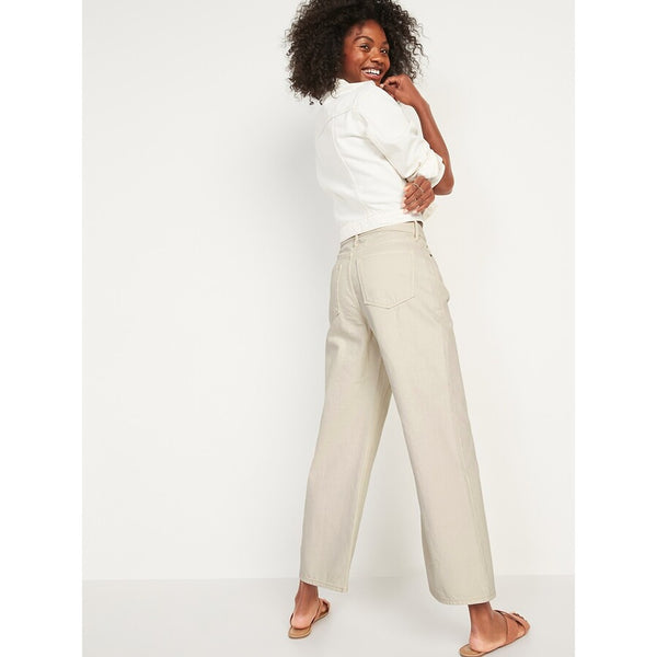ON Extra High Ecru Wide-Leg Jeans | Montivo Pakistan